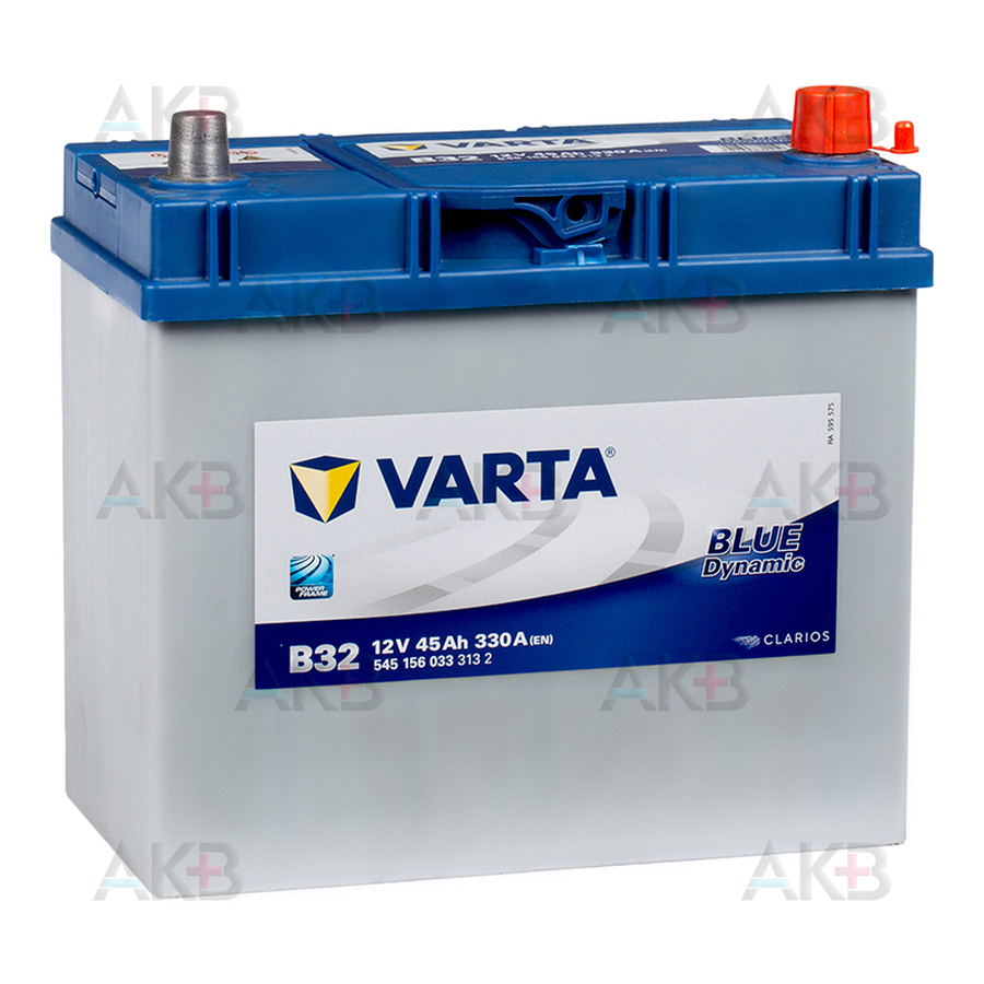 Автомобильный аккумулятор Varta Blue Dynamic B32 45R 330A 238x129x227