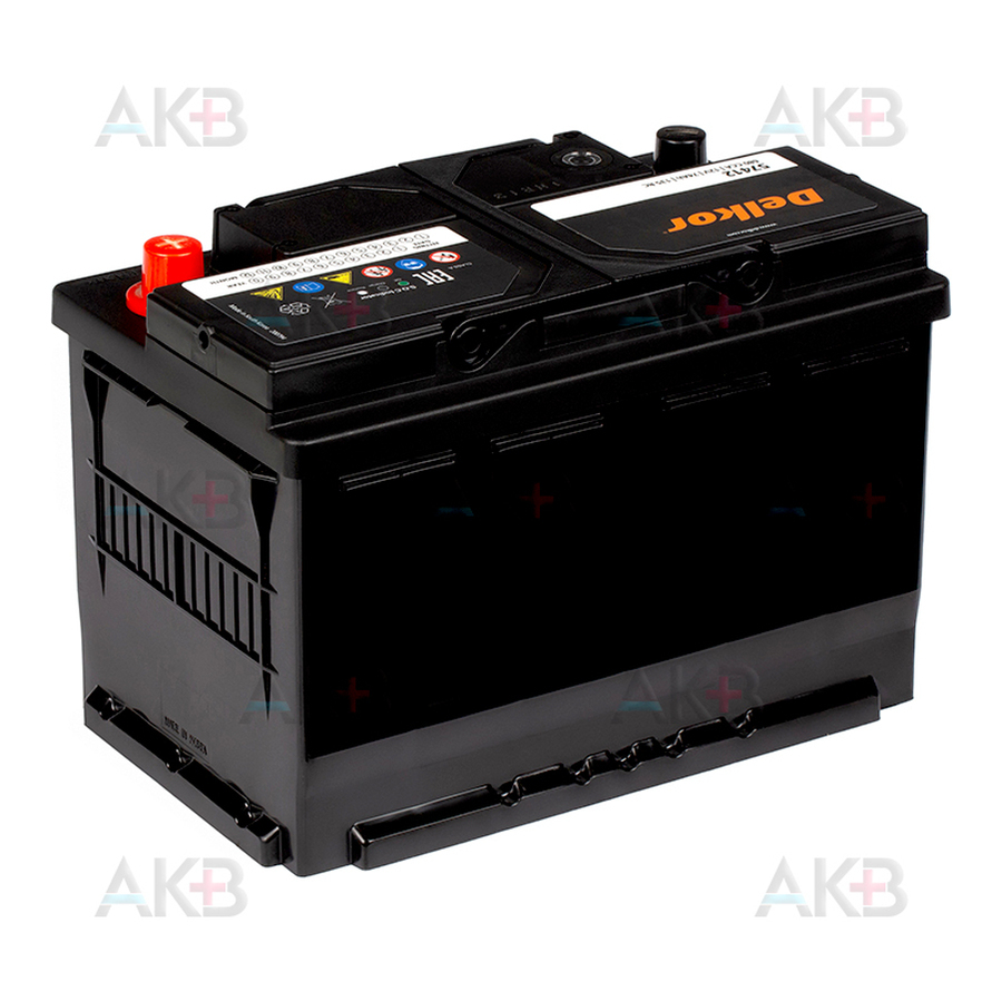 Автомобильный аккумулятор Delkor 57412 (74R 680A 277x174x188)