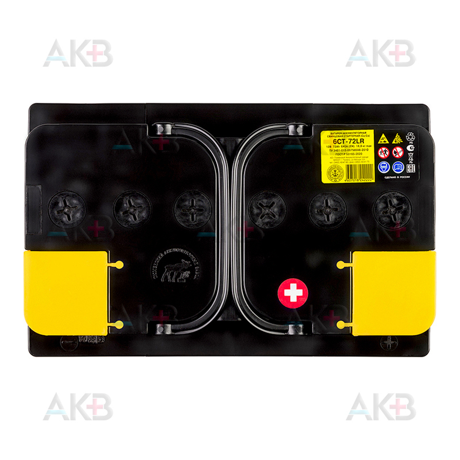 Автомобильный аккумулятор Tyumen Battery Standard 72 Ач обр. пол. низкий 640A (278x175x175)
