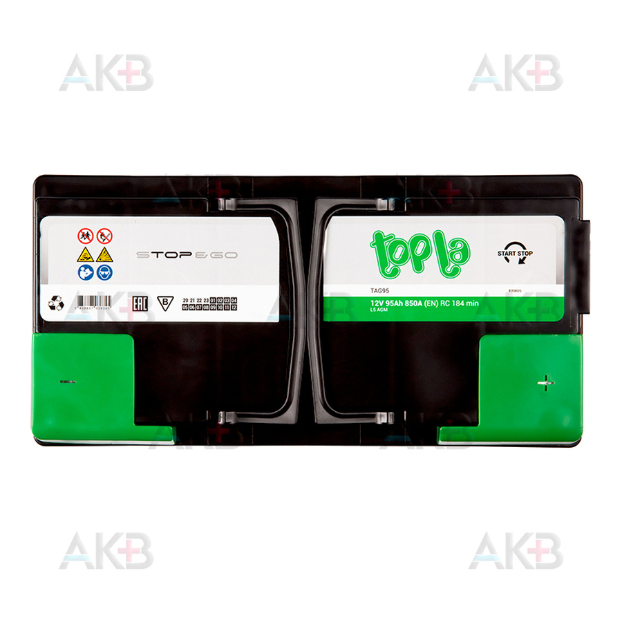 Автомобильный аккумулятор Topla AGM Stop-n-Go 95R (850A 353x175x190) 114090