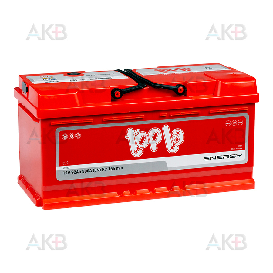 Автомобильный аккумулятор Topla Energy 92R низкий (800A 353x175x175) 108092 59220