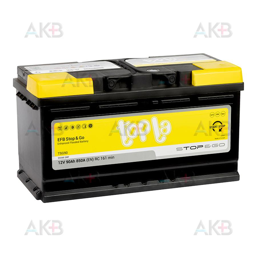 Автомобильный аккумулятор Topla EFB Stop-n-Go 90R (850A 353x175x190) 112090 59088