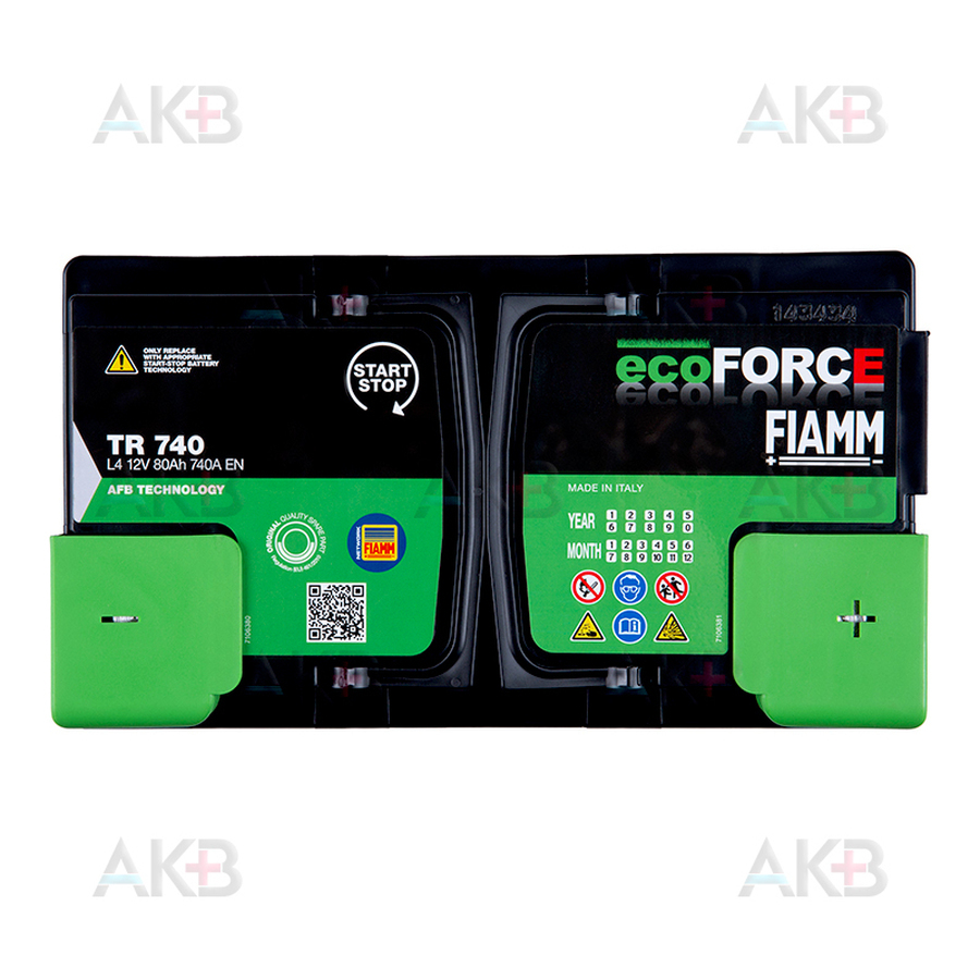 Автомобильный аккумулятор Fiamm Ecoforce AFB 80R 740A (315x175x190) EFB Start-Stop TR740