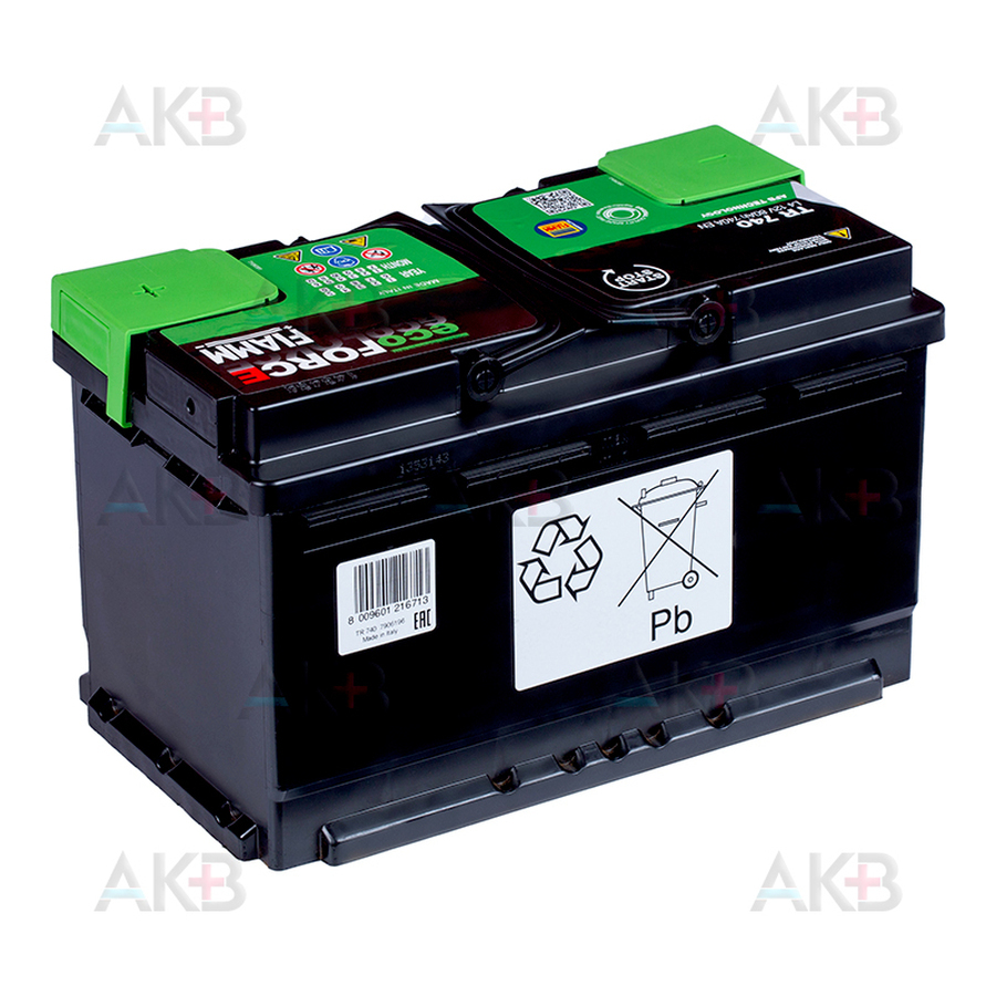 Автомобильный аккумулятор Fiamm Ecoforce AFB 80R 740A (315x175x190) EFB Start-Stop TR740