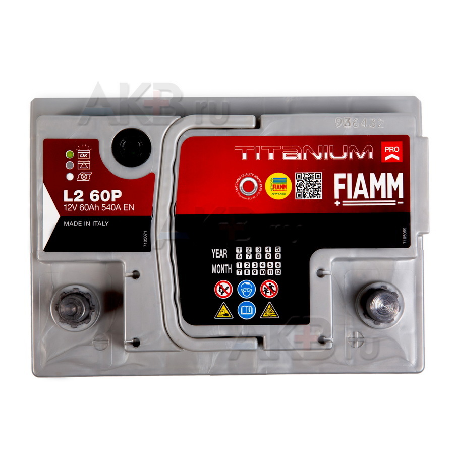 Автомобильный аккумулятор Fiamm Titanium Pro 60 Ач 540A обр. пол. (241x175x190) L2 60P