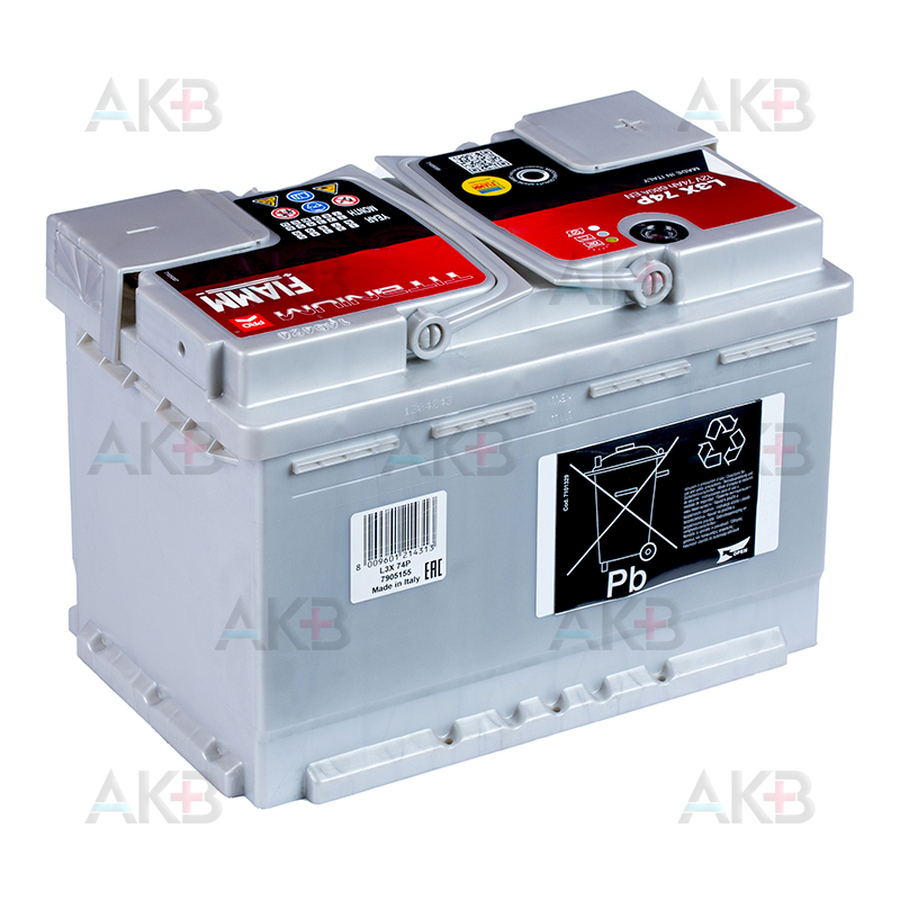 Автомобильный аккумулятор Fiamm Titanium Pro 74 Ач 680A прям. пол. (278x175x190) L3X 74P