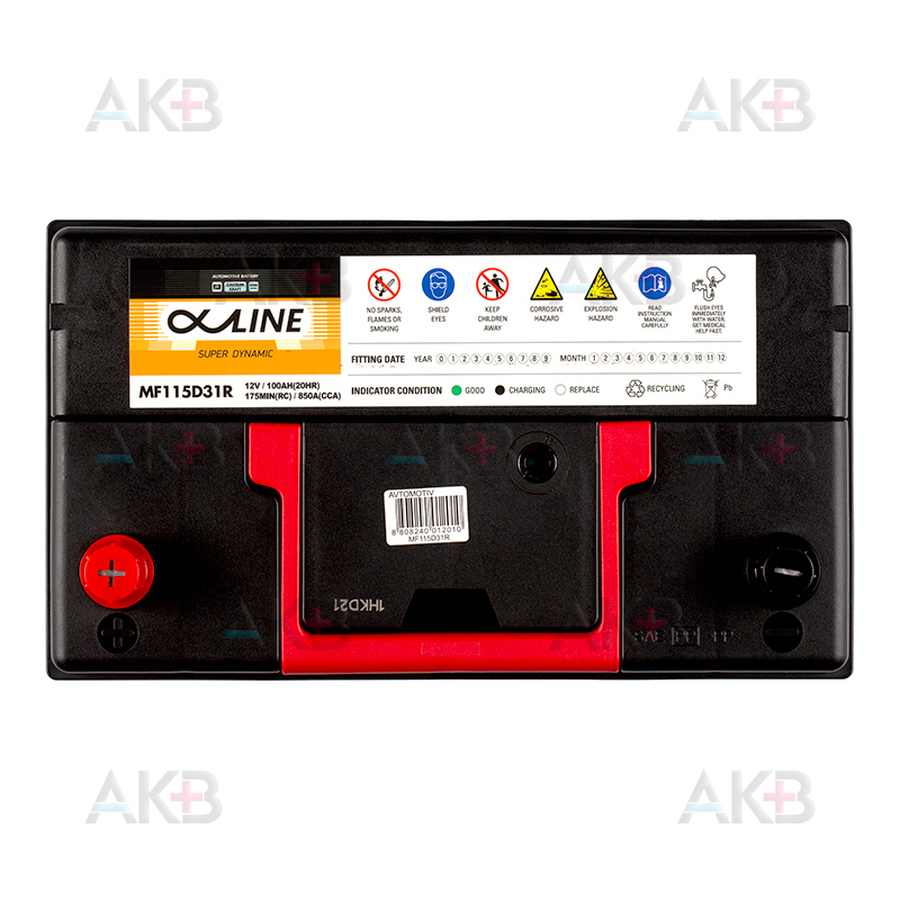 Автомобильный аккумулятор Alphaline SD 115D31R 100L 850A 302x172x220
