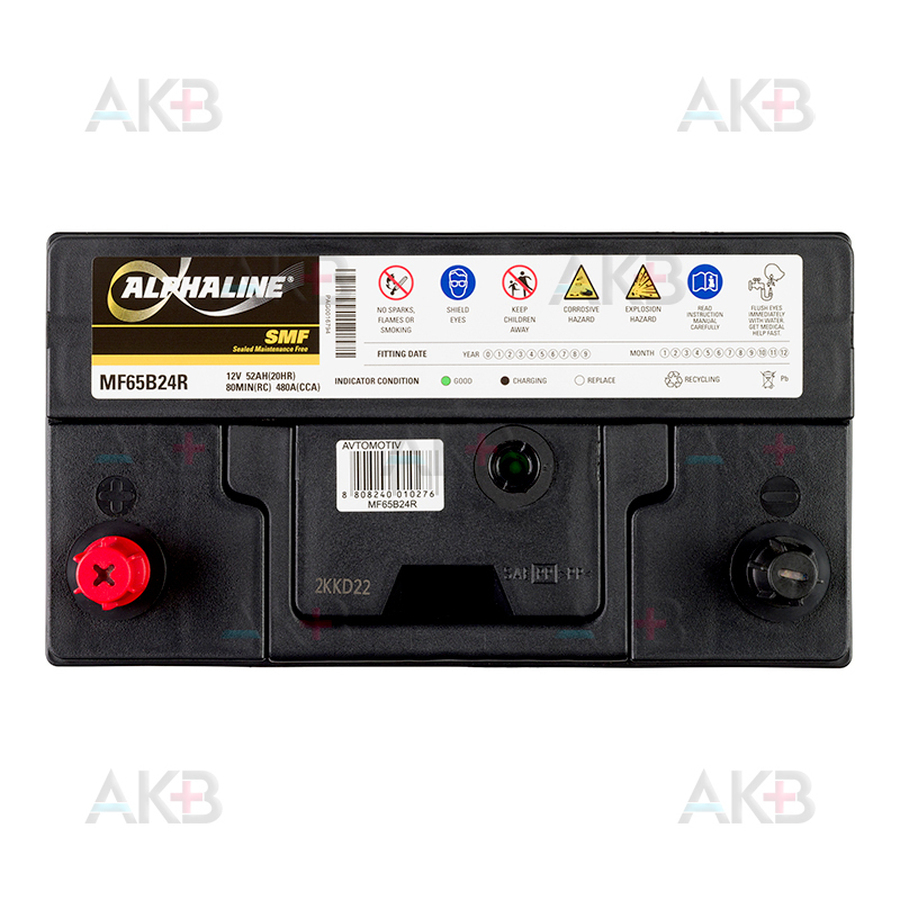 Автомобильный аккумулятор Alphaline SD 65B24R 52L 480A 232x127x220
