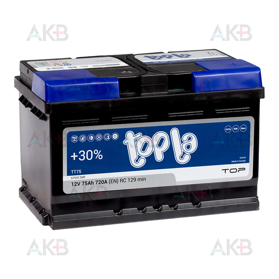 Автомобильный аккумулятор Topla Top 75R низкий (720A 278x175x175) 118072 57510