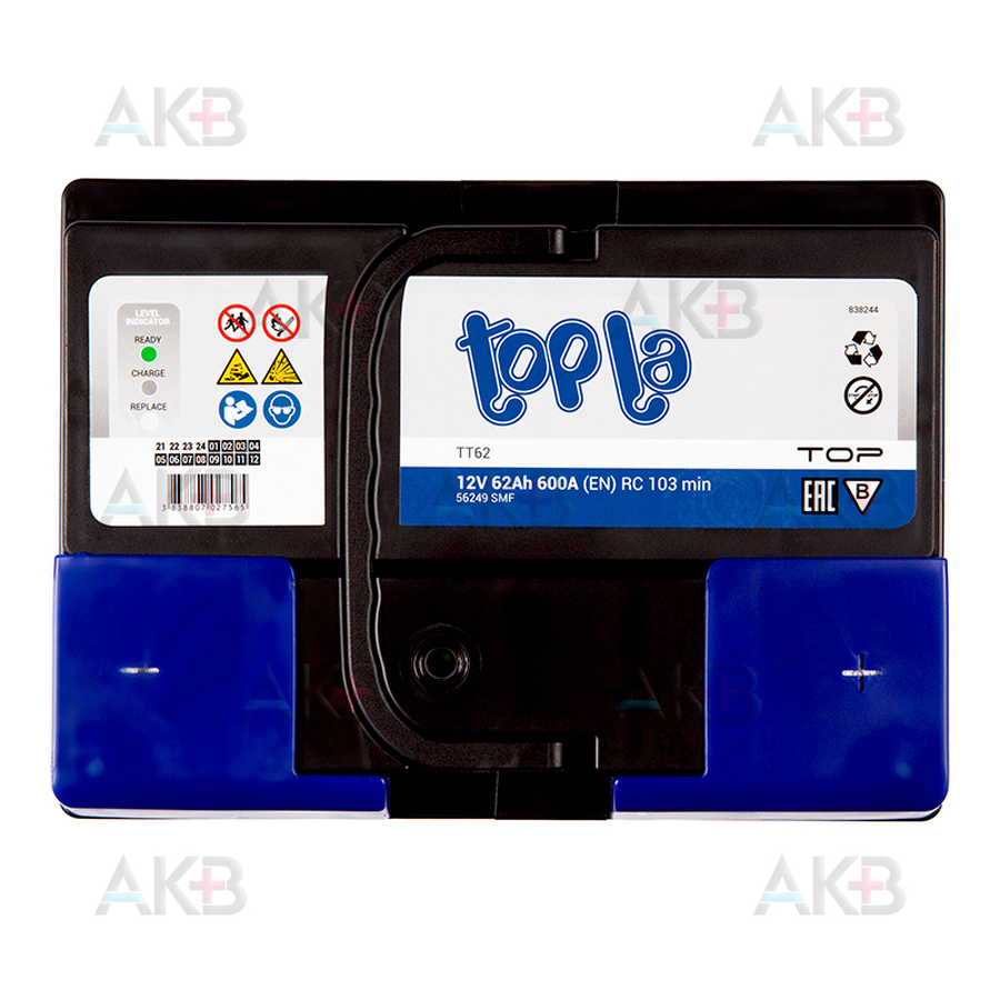 Автомобильный аккумулятор Topla Top 62R (600A 242x175x175) 118662 56249