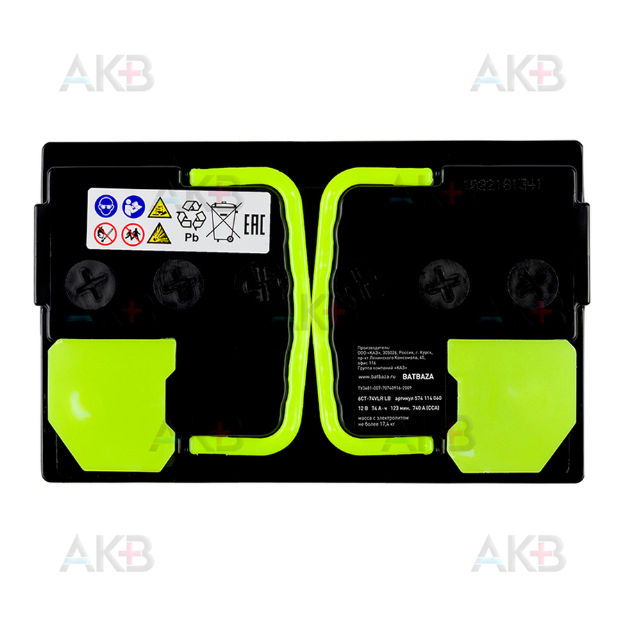 Автомобильный аккумулятор Dominator 74R низкий 740А 278x175x175