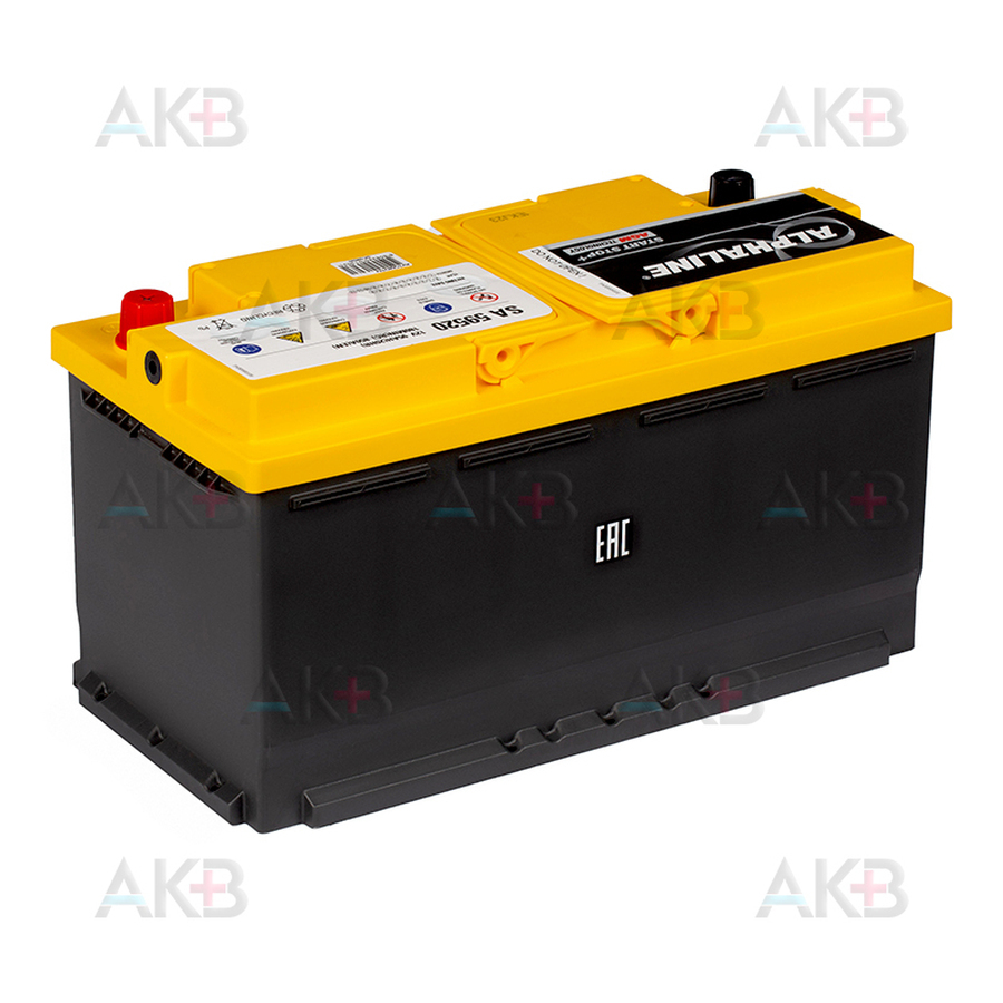Автомобильный аккумулятор Alphaline AGM 95 L5 850A (353x175x190) AX 595950 59520