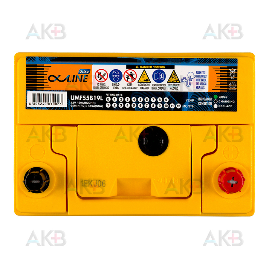 Автомобильный аккумулятор Alphaline Ultra 55B19L 50R 440A 187x127x225