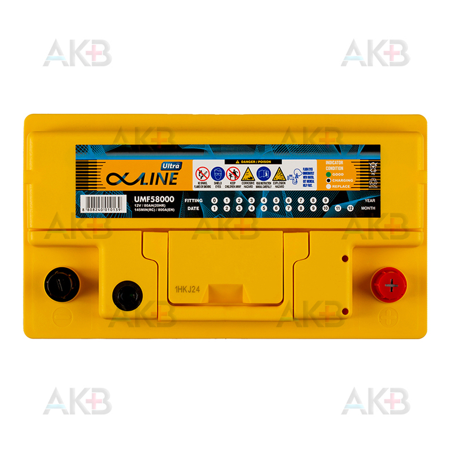 Автомобильный аккумулятор Alphaline Ultra 80SR 80R 800A (315x175x175) 58000