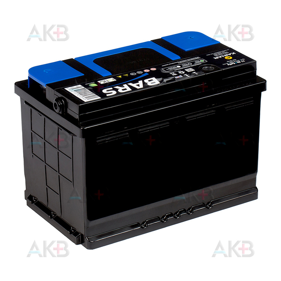 Автомобильный аккумулятор BARS 6СТ-77 АПЗ п.п. 77Ач 670A (276x175x190)