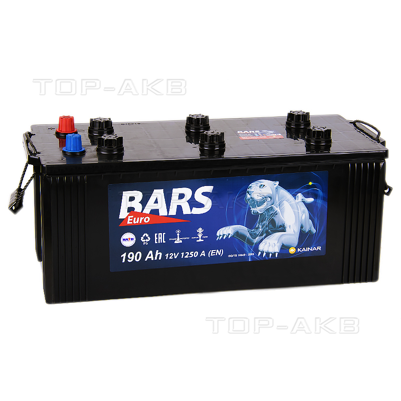 Автомобильный аккумулятор BARS Truck 6CT-190 АПЗ Euro о.п. 1250A 524x223x223