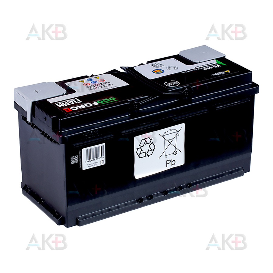 Автомобильный аккумулятор Fiamm Ecoforce AGM 105R 950A 393x175x190 (L6) Start-Stop VR950