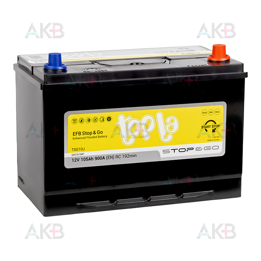 Автомобильный аккумулятор Topla EFB Stop-n-Go 105R (900A 306x173x225) 112005 60518
