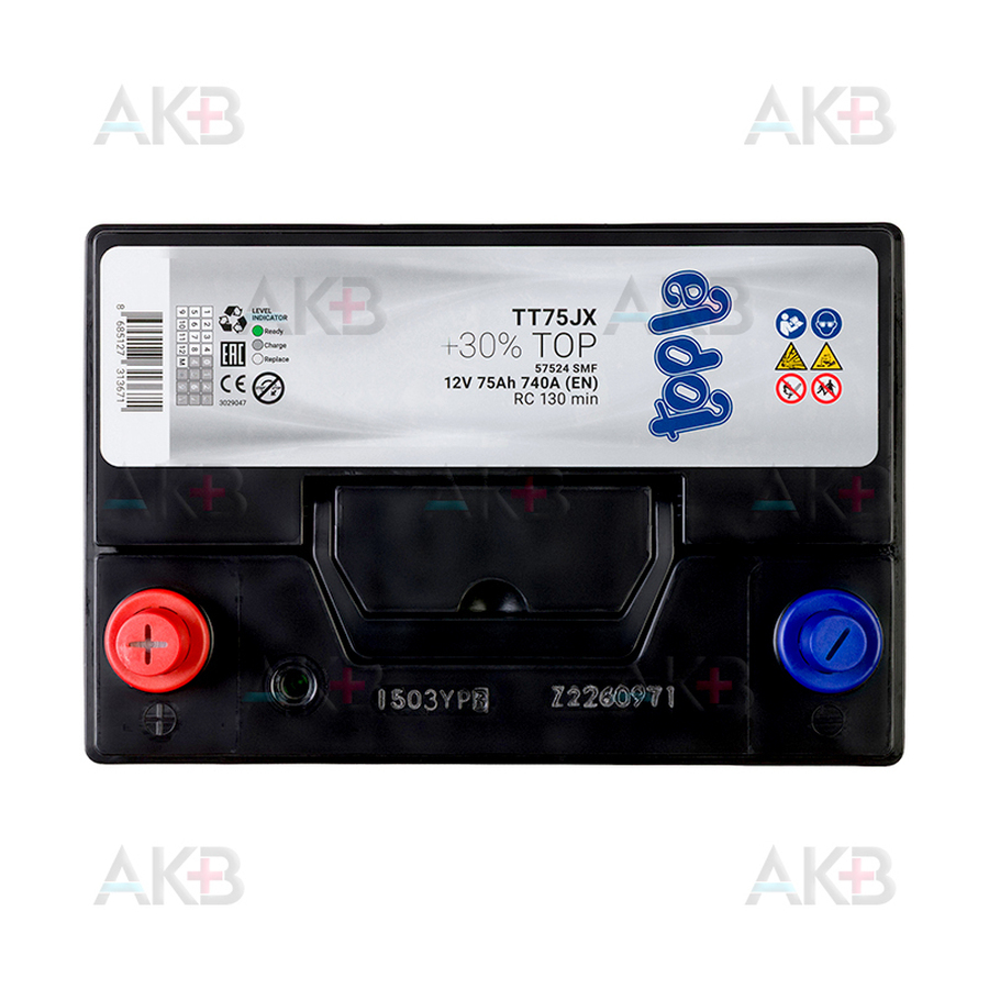 Автомобильный аккумулятор Topla Top JIS 75L 740А 261x175x220 (118975 57524)
