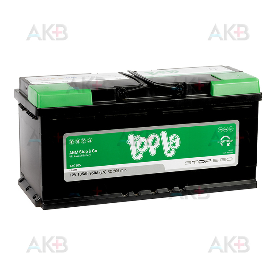 Автомобильный аккумулятор Topla AGM Stop-n-Go 105R (950A 393x175x190) 114105