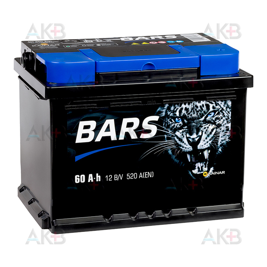 Автомобильный аккумулятор BARS 6СТ-62 АПЗ о.п. 62Ач 550A (242x175x190)