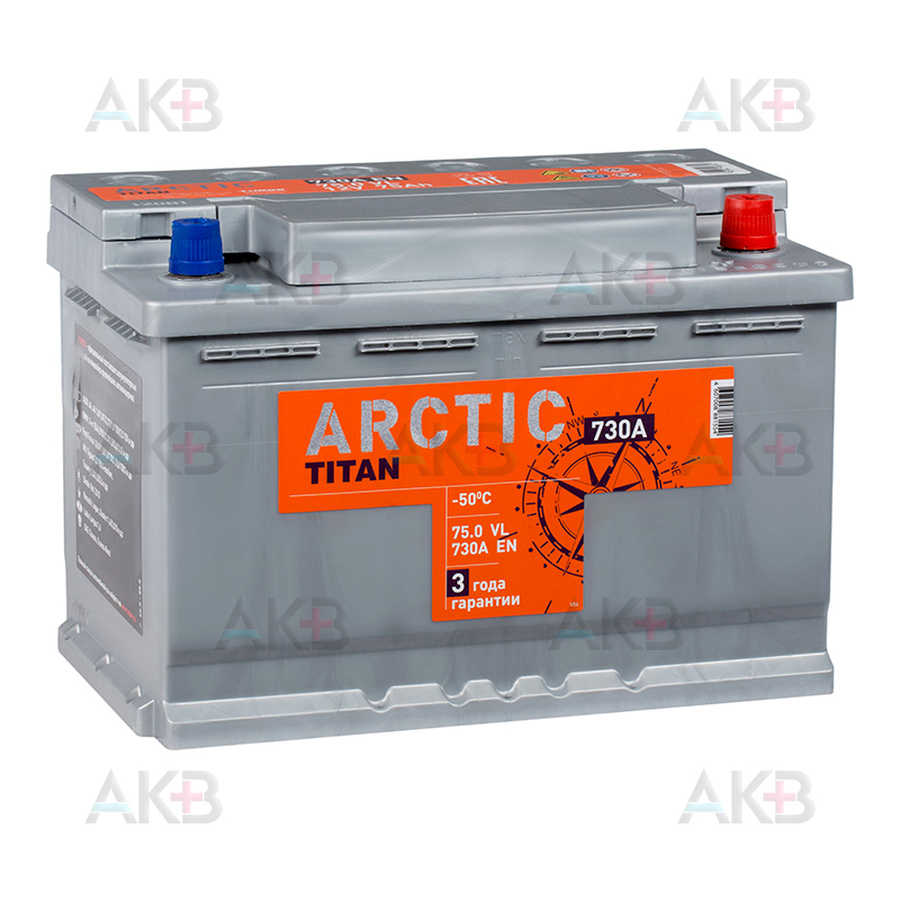 Автомобильный аккумулятор Titan Arctic 75R 730A 278x175x190