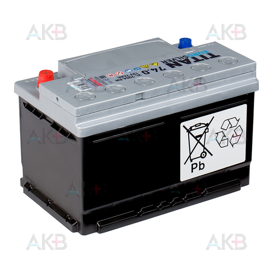 Автомобильный аккумулятор Titan Euro Silver 74R низкий 700A 278x175x175