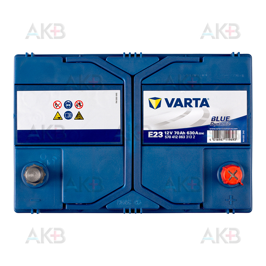 Автомобильный аккумулятор Varta Blue Dynamic E23 70R 630A 261x175x220 (570412063)