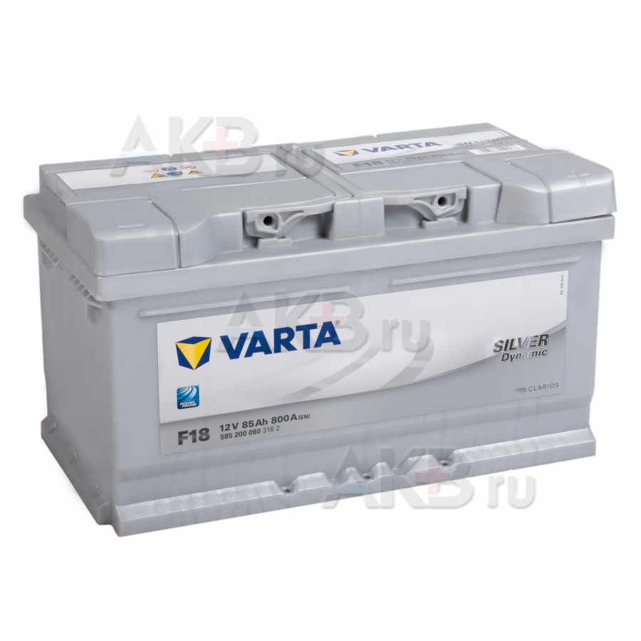 Автомобильный аккумулятор Varta Silver Dynamic F18 85R 800A 315x175x175