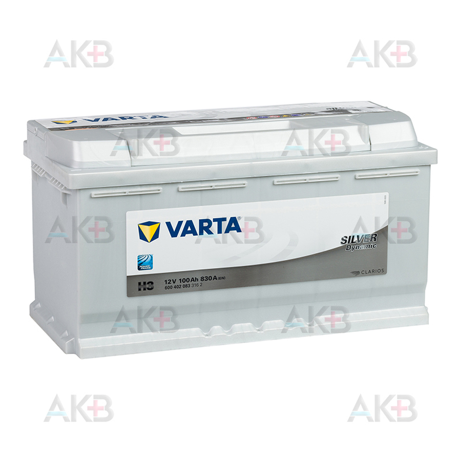 Автомобильный аккумулятор Varta Silver Dynamic H3 100R 830A 353x175x190