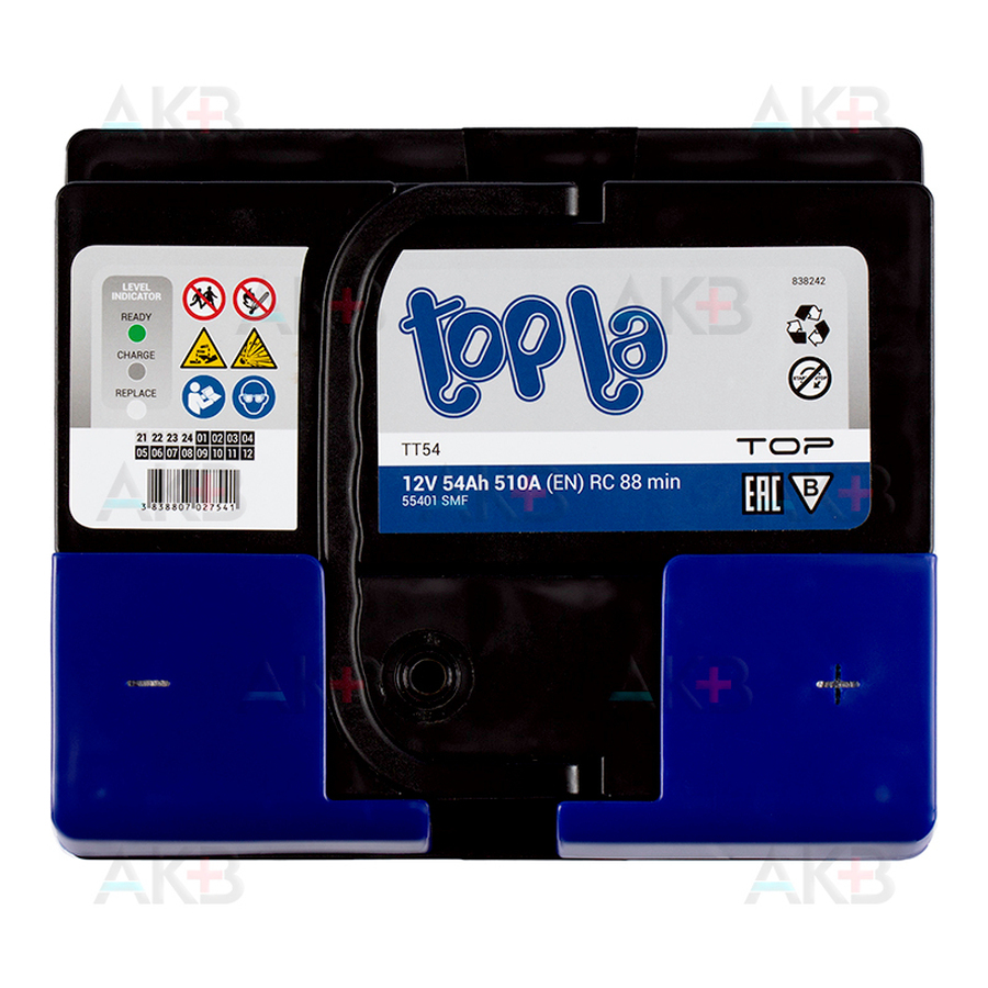Автомобильный аккумулятор Topla Top 54R (510A 207x175x175) 118654 55401