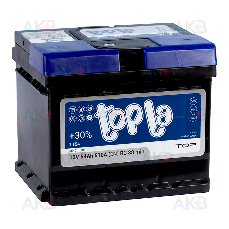 Автомобильный аккумулятор Topla Top 54R (510A 207x175x175) 118654 55401