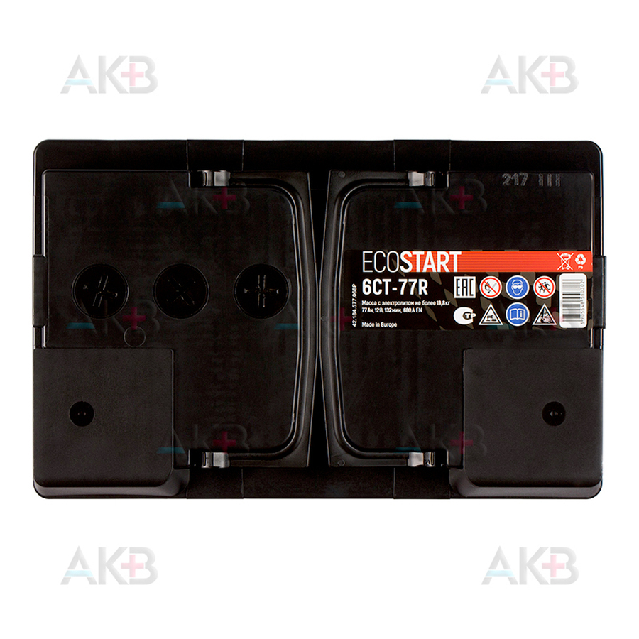 Автомобильный аккумулятор Ecostart 77R (680А 278x175x190)
