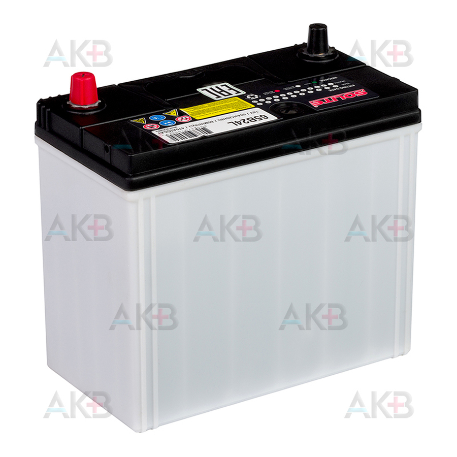 Автомобильный аккумулятор Solite 65B24L (50R 470A 236x128x220)