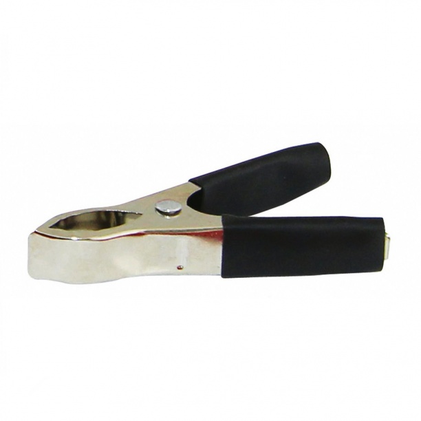 Зажим крокодил Вымпел (черный), 50 А, 75 мм, арт. 5145 с изоляцией ПВХ