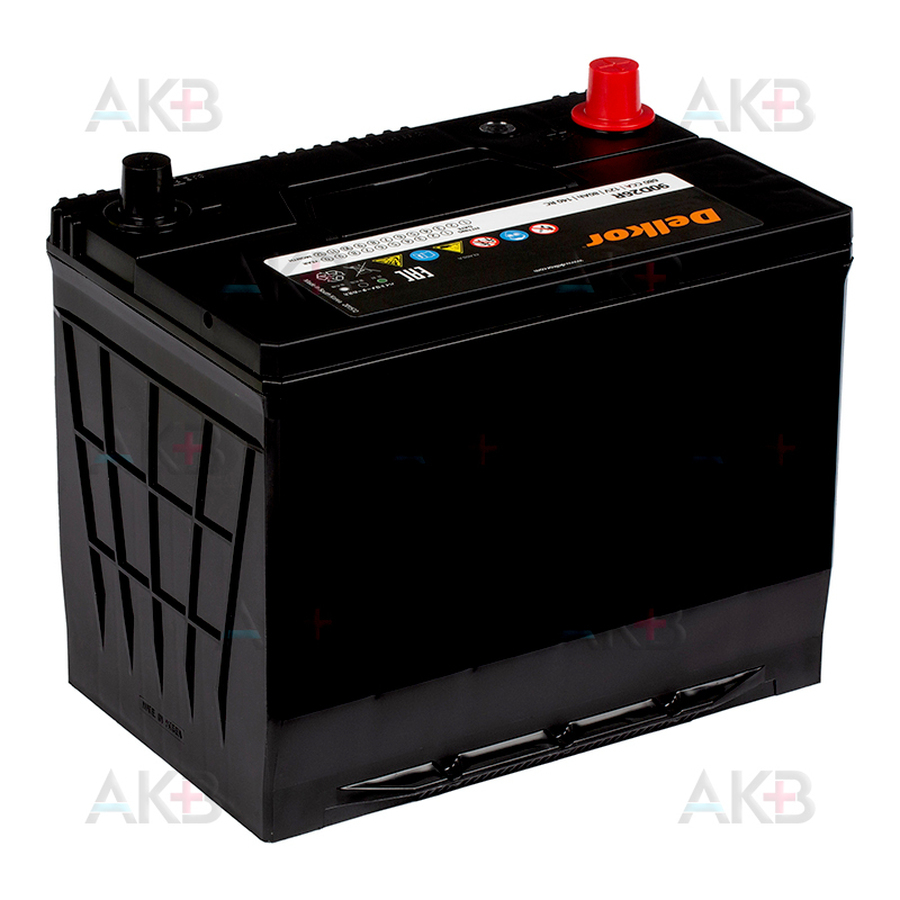 Автомобильный аккумулятор Delkor 90D26R (80L 680A 260x173x225)