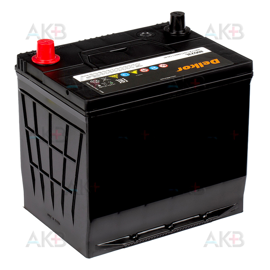 Автомобильный аккумулятор Delkor 80D23L (68R 600A 232x173x225)