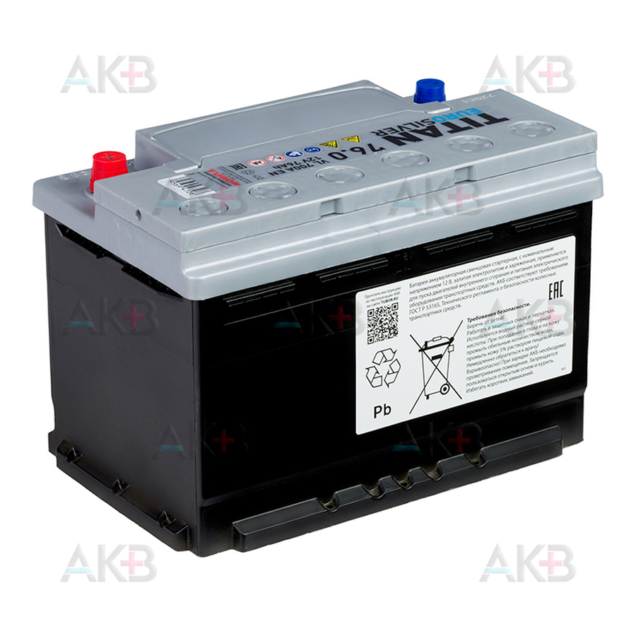 Автомобильный аккумулятор Titan Euro Silver 76R 700A 278x175x190