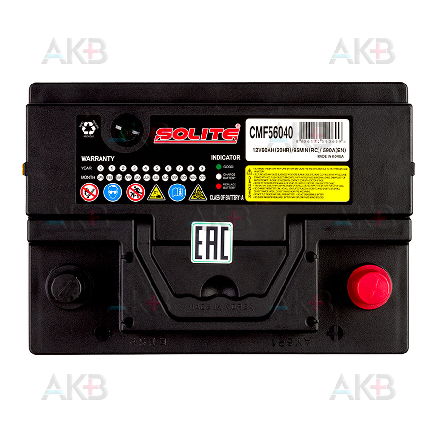 Автомобильный аккумулятор SOLITE 56040 (60R 590А 242x175x175)