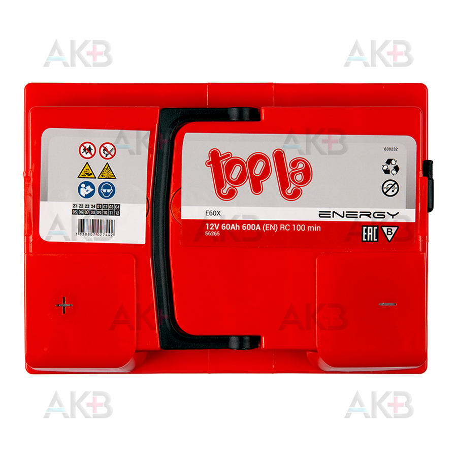 Автомобильный аккумулятор Topla Energy 60L (600A 242x175x190) 108160 56265