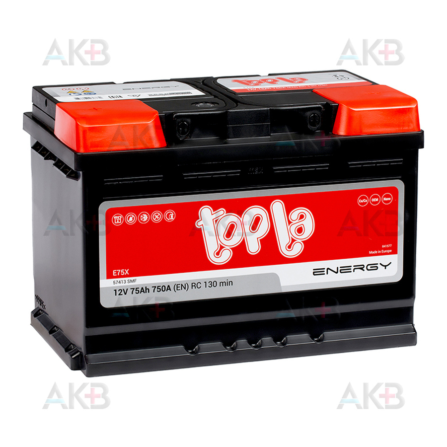 Автомобильный аккумулятор Topla Energy 75L (700A 278x175x190) 108375 57413