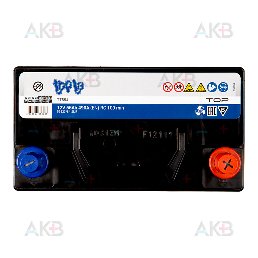 Автомобильный аккумулятор Topla Top JIS 55R 490А 236x126x227 (118255 55523/84 унив. клеммы)