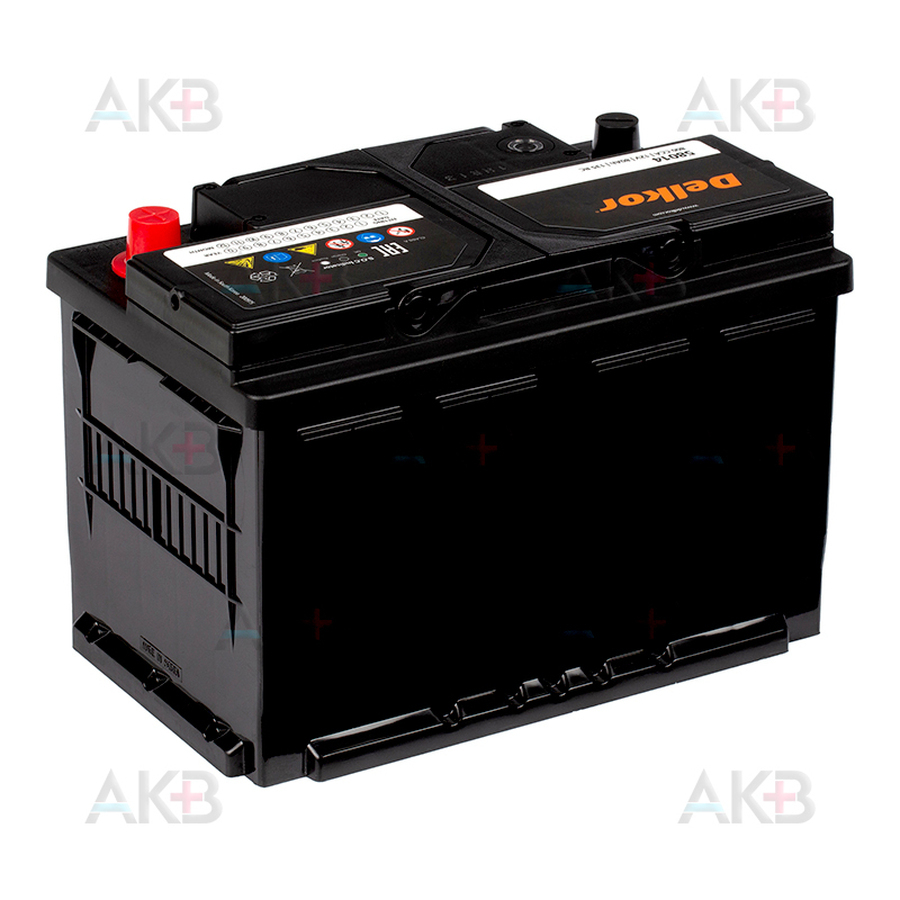 Автомобильный аккумулятор Delkor 58014 (80R 780A 278x175x190)