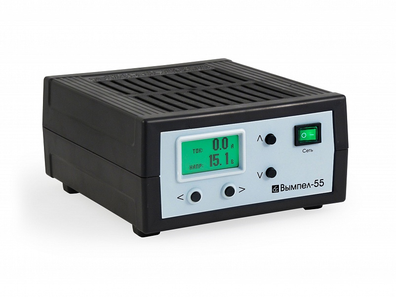 Зарядное устройство Вымпел 55 (автомат, 0.5-15А, 0.5-18В жк дисплей)
