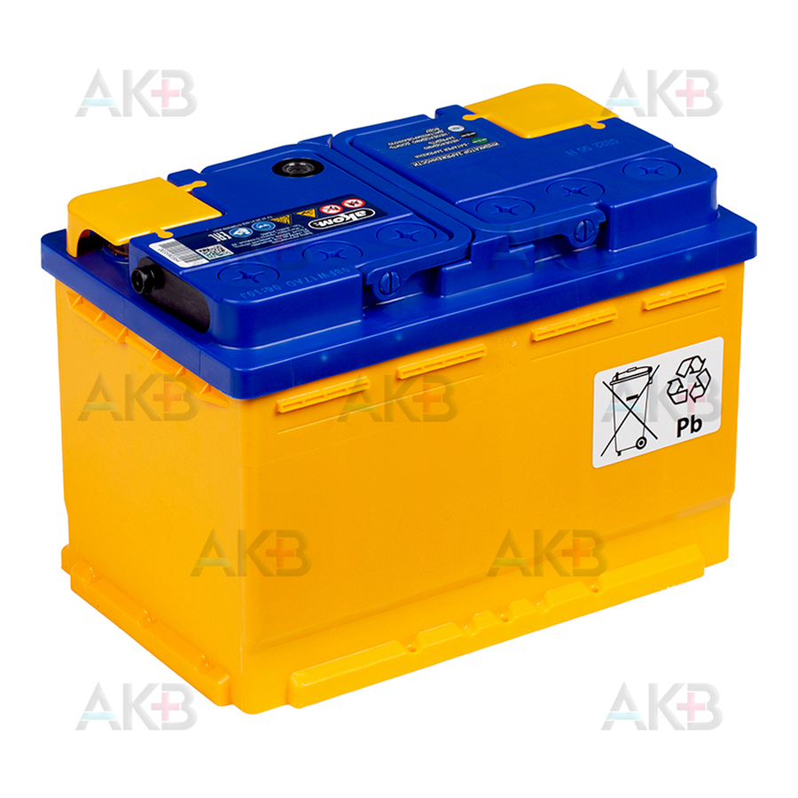 Автомобильный аккумулятор Аком 75Е 12V 75Ач 750A обр. пол. (277x175x190)
