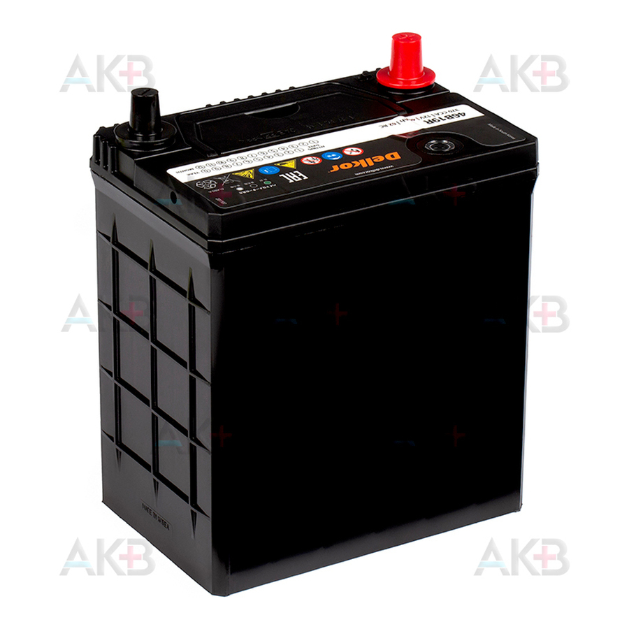Автомобильный аккумулятор Delkor 46B19R (40L 370A 187x127x227)