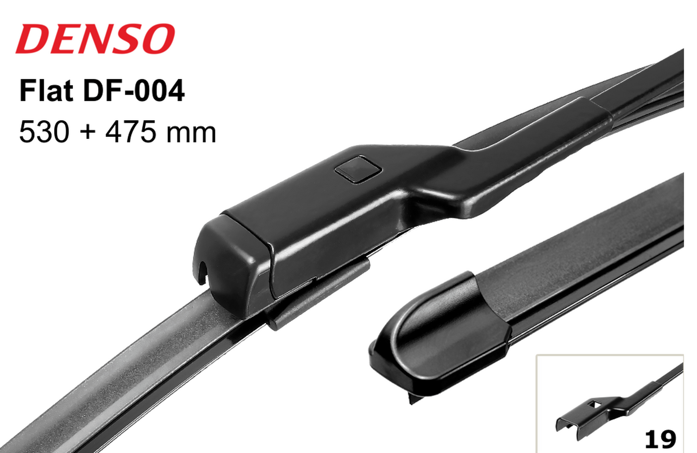 Щетки стеклоочистителя  DENSO DF-004 комплект 530мм/21 и 480мм/19 (бескаркасные)