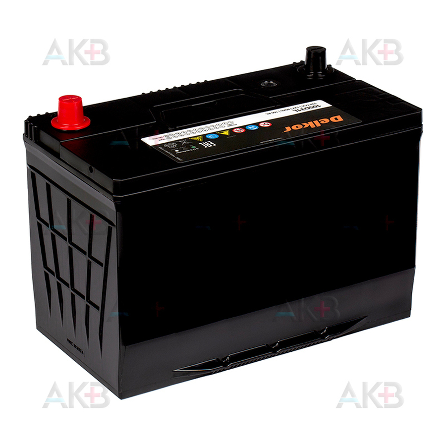 Автомобильный аккумулятор Delkor 105D31L (90R 750A 306x173x225)