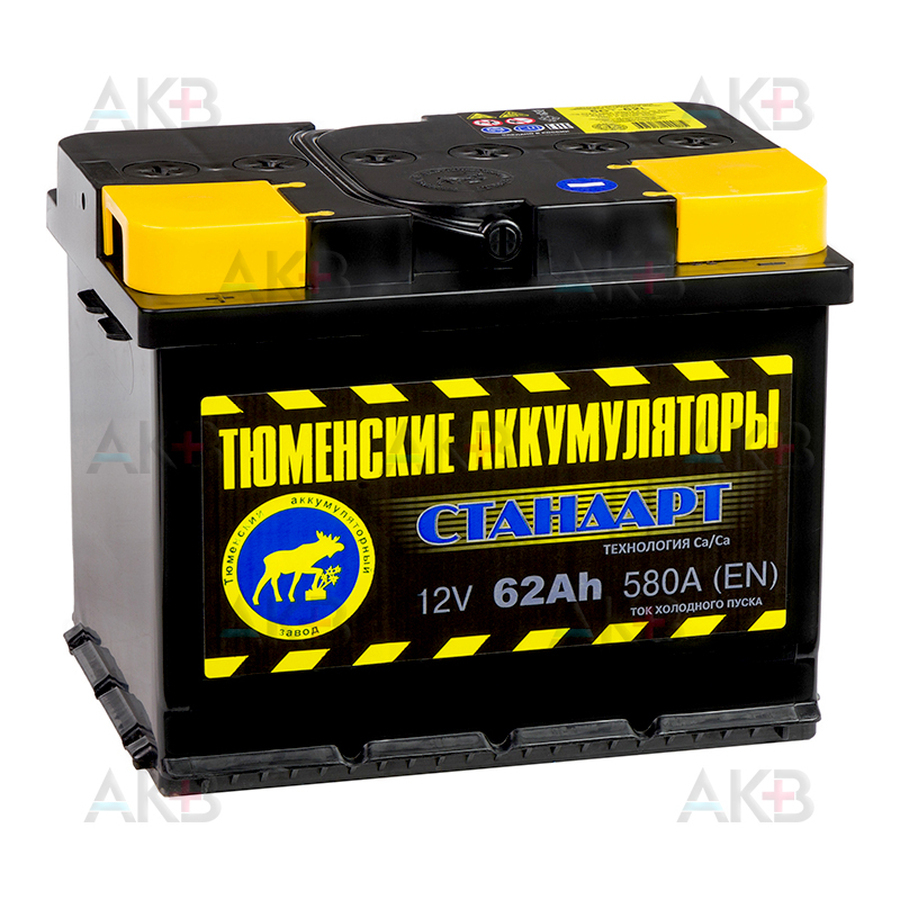 Автомобильный аккумулятор Tyumen Battery Standard 62 Ач обр. пол. 580A (242x175x190)