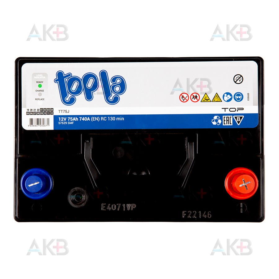 Автомобильный аккумулятор Topla Top JIS 75R 740А 261x175x220 (118875 57529)